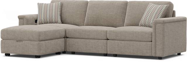 Tempo Modular Beige 4 Pc Sectional with Audio - Thumbnail - Image 1