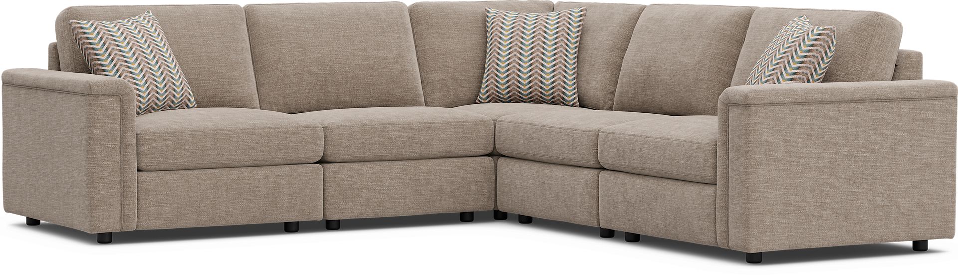 Tempo Modular Beige 5 Pc Sectional - Image 1