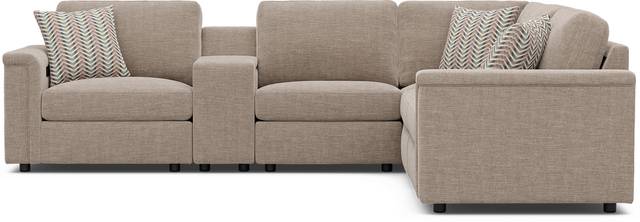 Tempo Modular Beige 6 Pc Sectional with Media Console - Thumbnail - Image 3