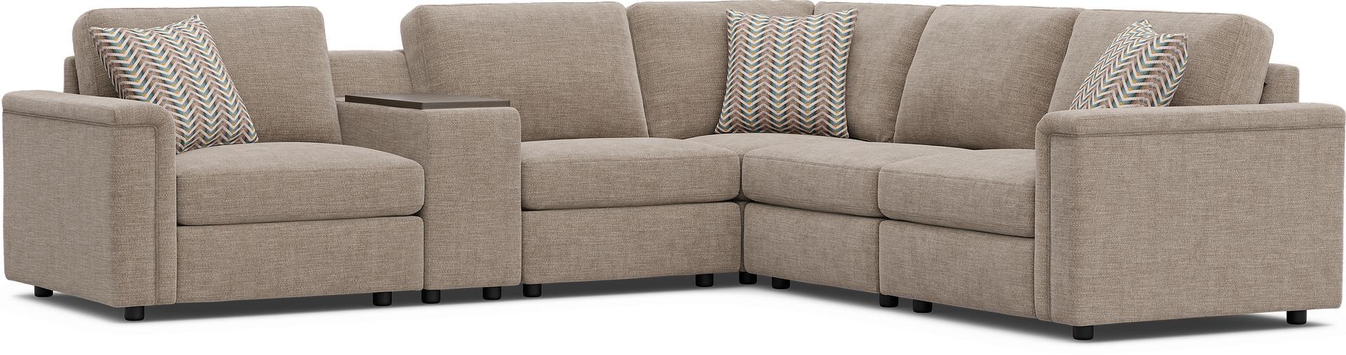Tempo Modular Beige 6 Pc Sectional - Image 1