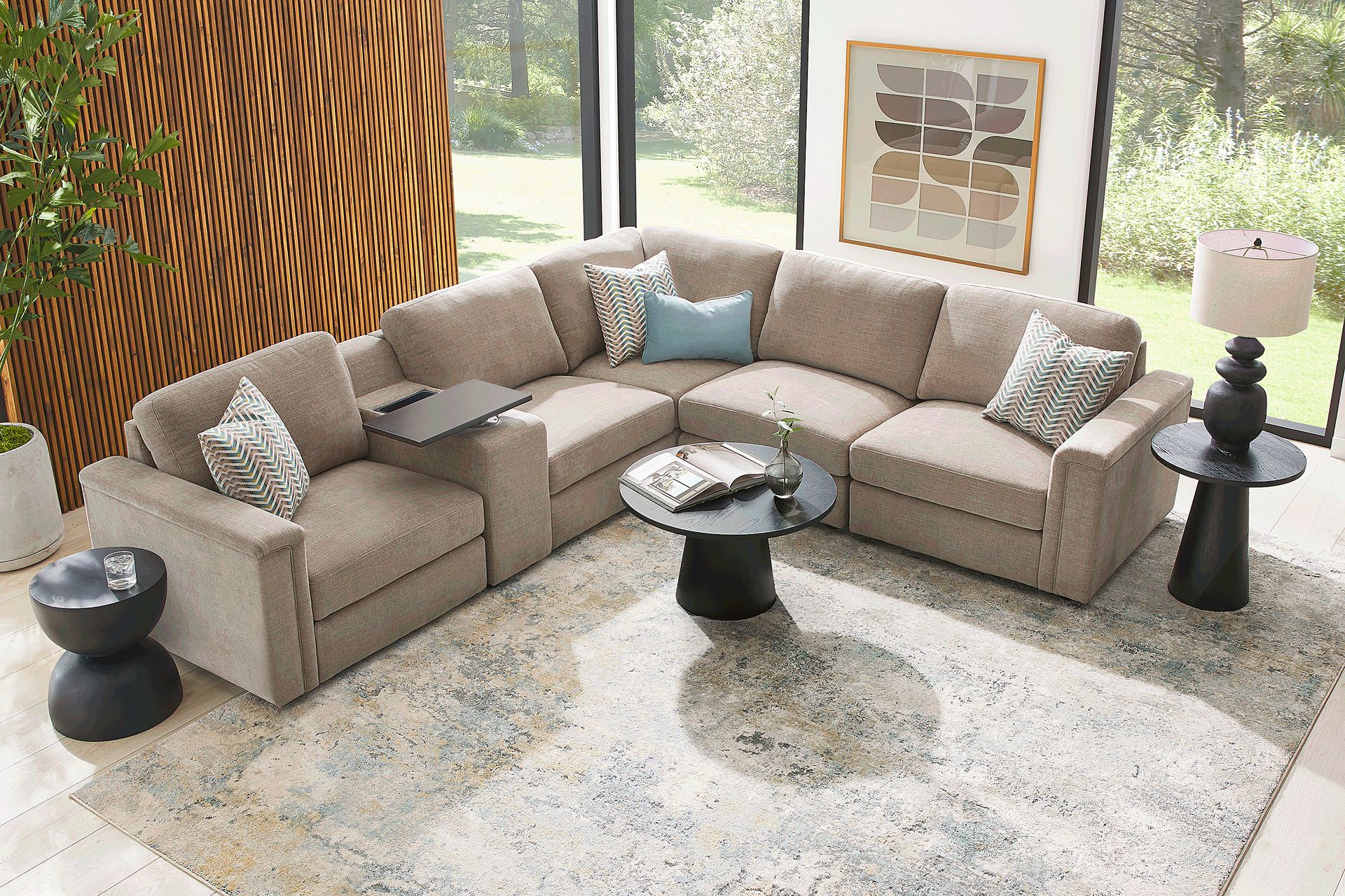 Tempo Modular Beige 6 Pc Sectional - Image 2