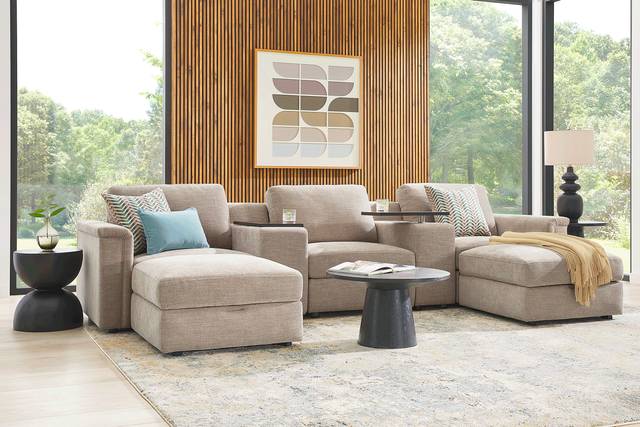 Tempo Modular Beige 7 Pc Sectional - Thumbnail - Image 1