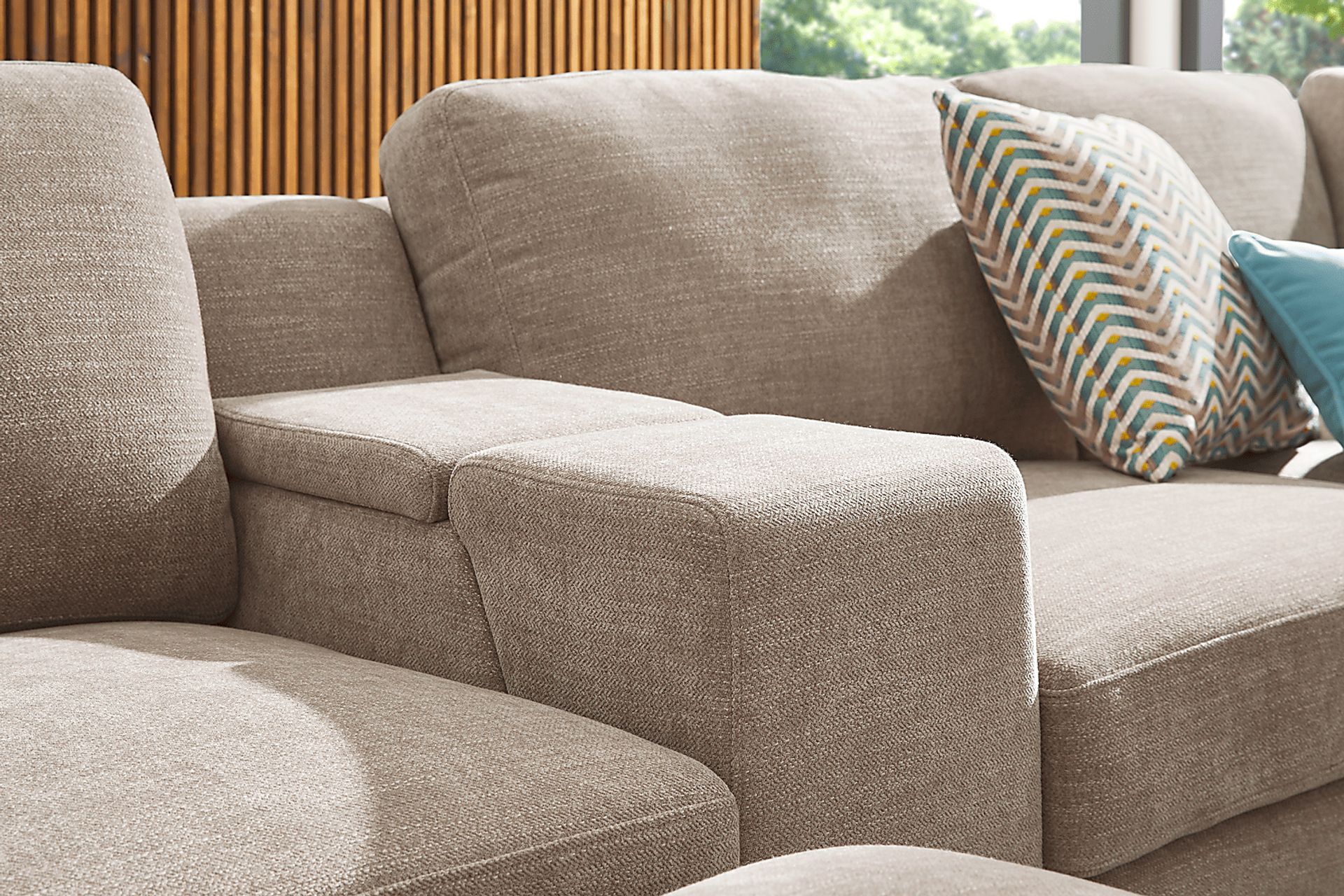 Tempo Modular Beige 8 Pc Sectional with Media Consoles - Image 7