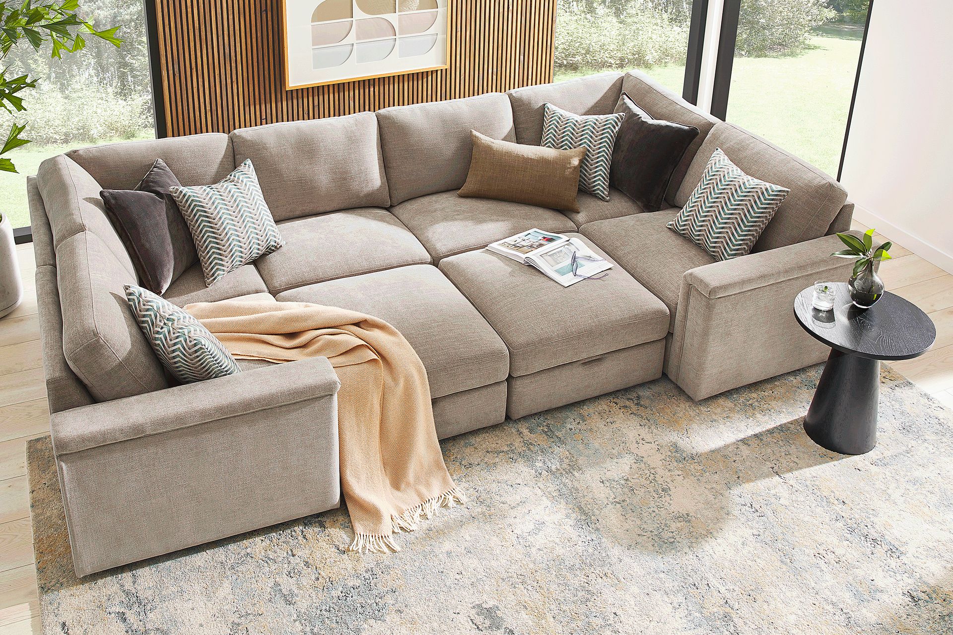Tempo Modular Beige 8 Pc Sectional - Image 2
