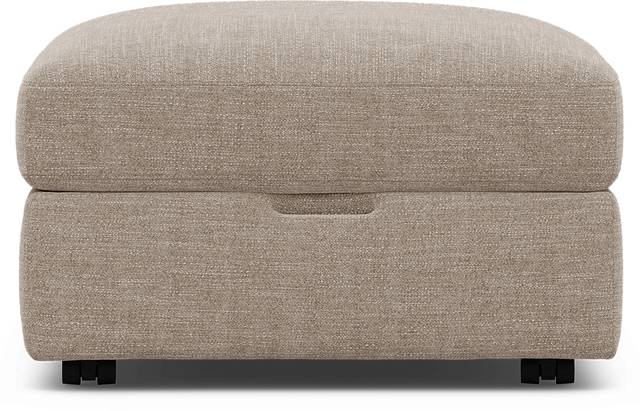 Tempo Modular Beige Storage Bumper Ottoman - Thumbnail - Image 2