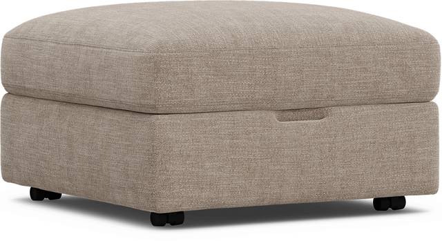 Tempo Modular Beige Storage Bumper Ottoman - Thumbnail - Image 1