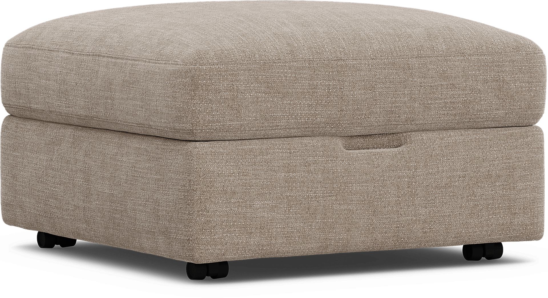 Tempo Modular Beige Storage Bumper Ottoman - Image 1