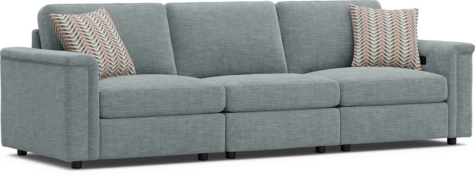 Tempo Modular Blue 3 Pc Sectional with Audio - Image 1