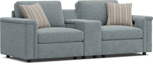 Tempo Modular Blue 3 Pc Sectional with Media Console - Thumbnail - Image 1