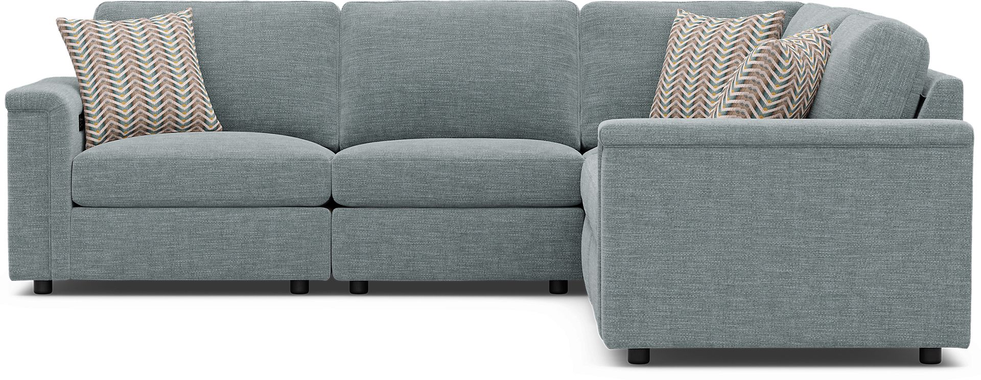 Tempo Modular Blue 5 Pc Sectional - Image 3