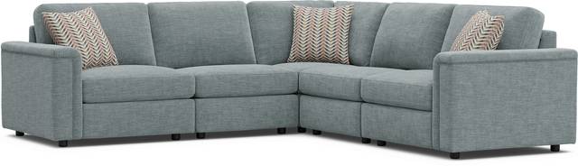 Tempo Modular Blue 5 Pc Sectional - Thumbnail - Image 1