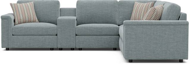Tempo Modular Blue 6 Pc Sectional with Media Console - Thumbnail - Image 3