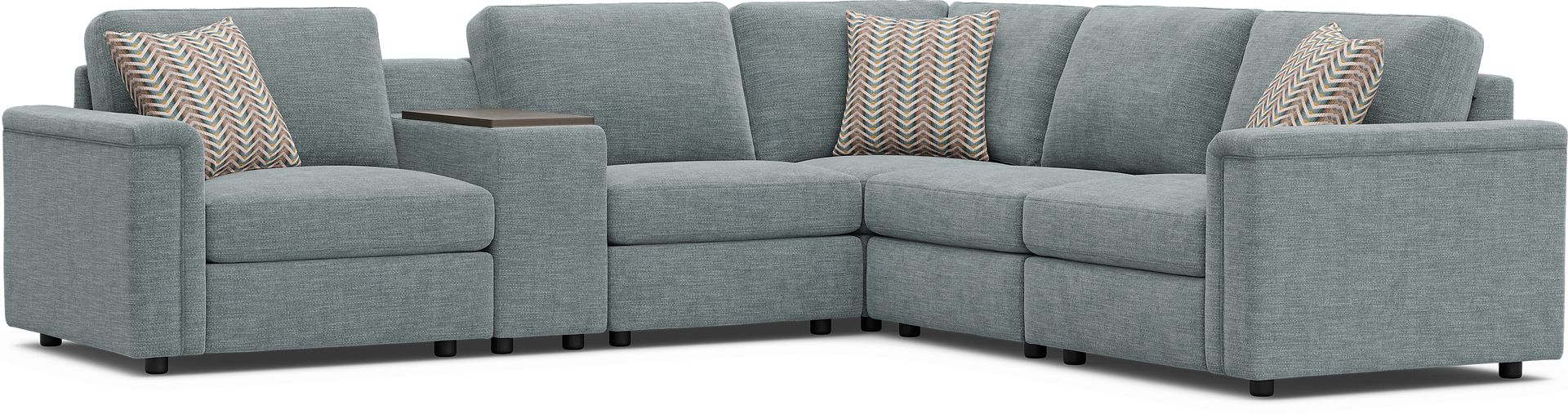 Tempo Modular Blue 6 Pc Sectional - Image 1