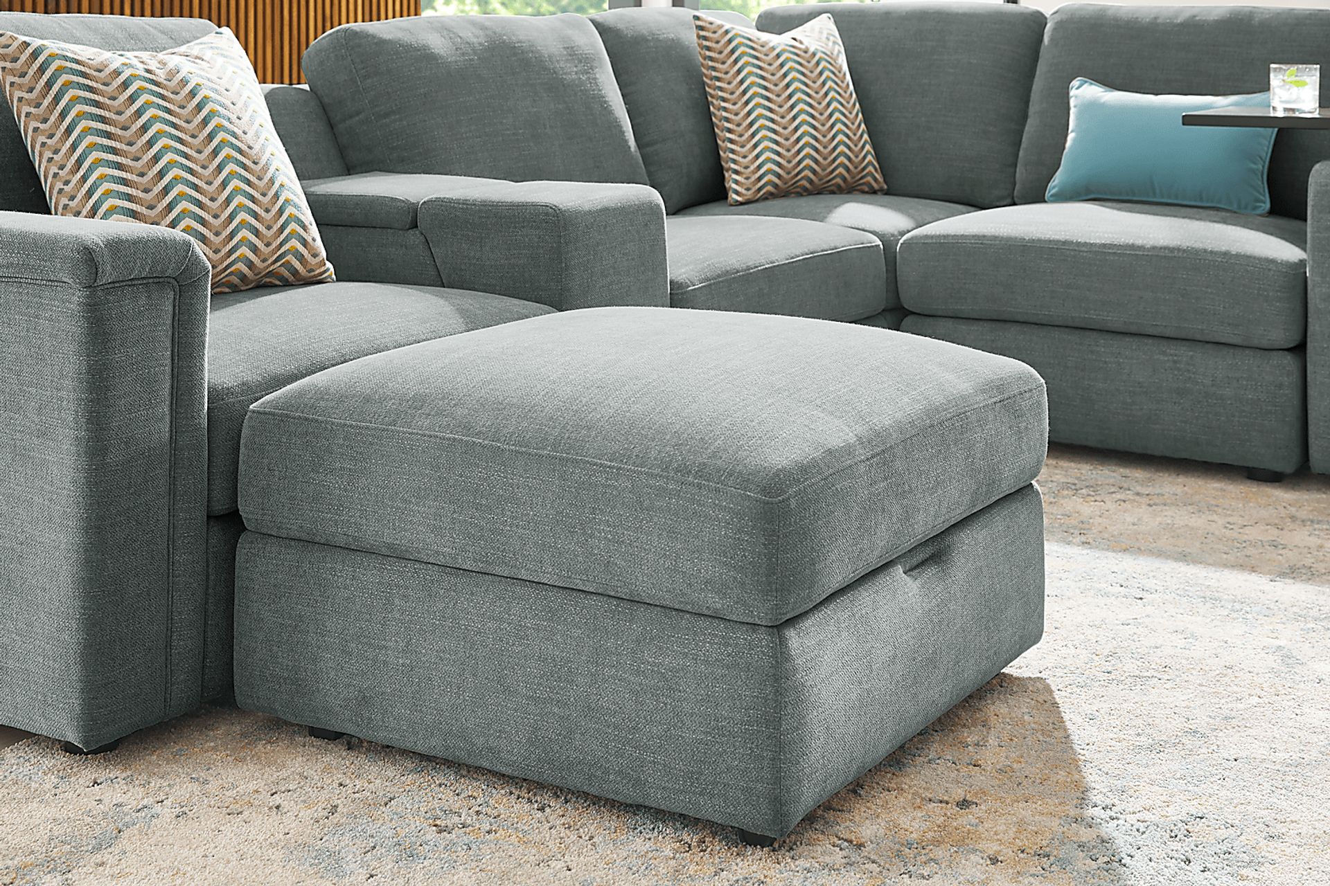 Tempo Modular Blue 8 Pc Sectional with Media Consoles - Image 5