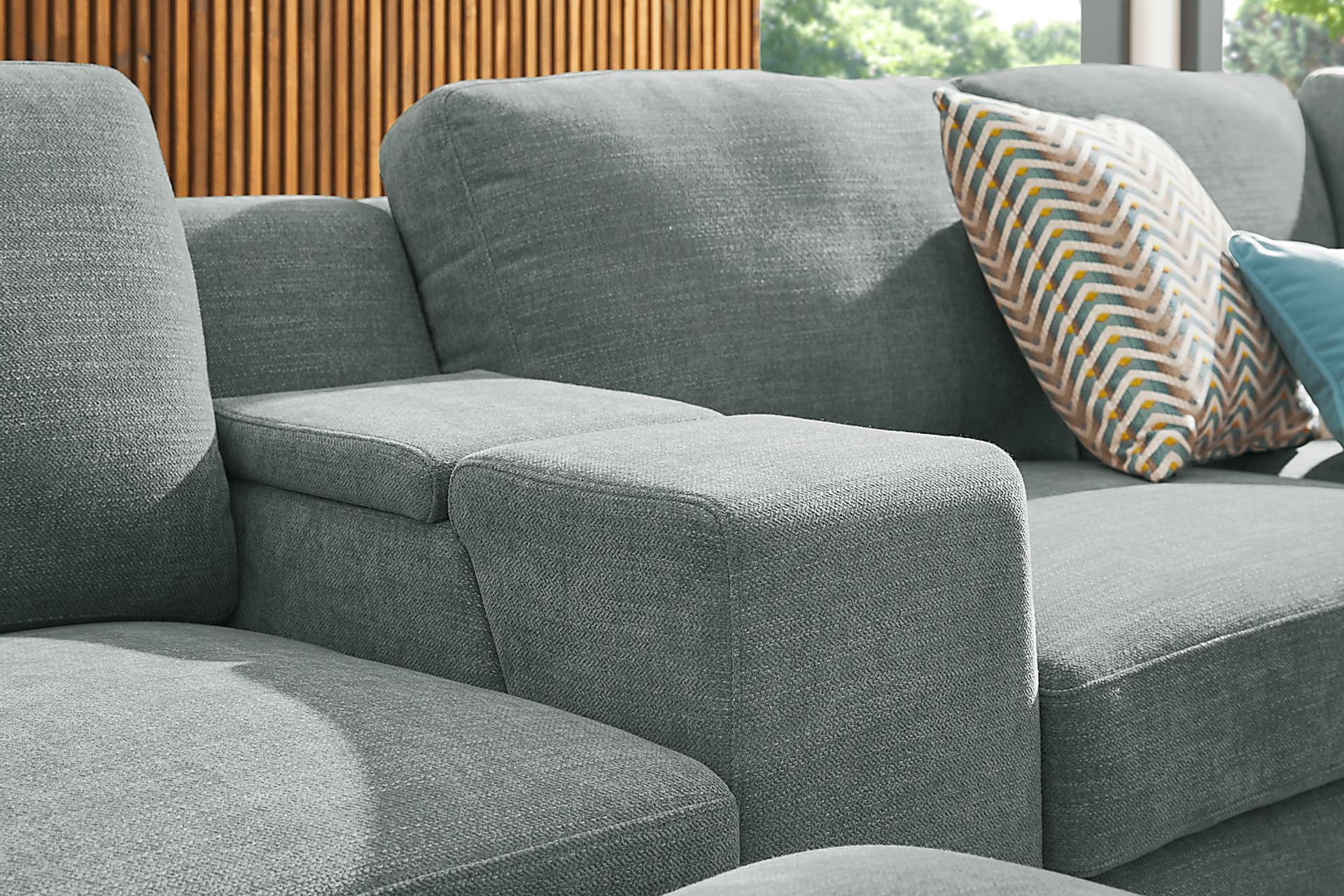 Tempo Modular Blue 8 Pc Sectional with Media Consoles - Image 7
