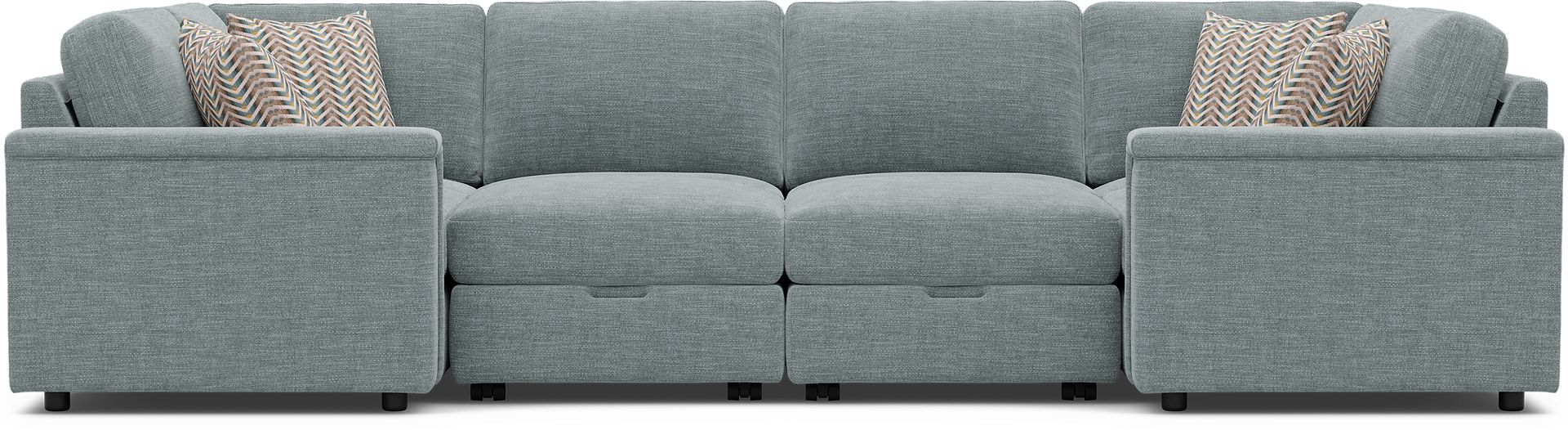 Tempo Modular Blue 8 Pc Sectional - Image 3