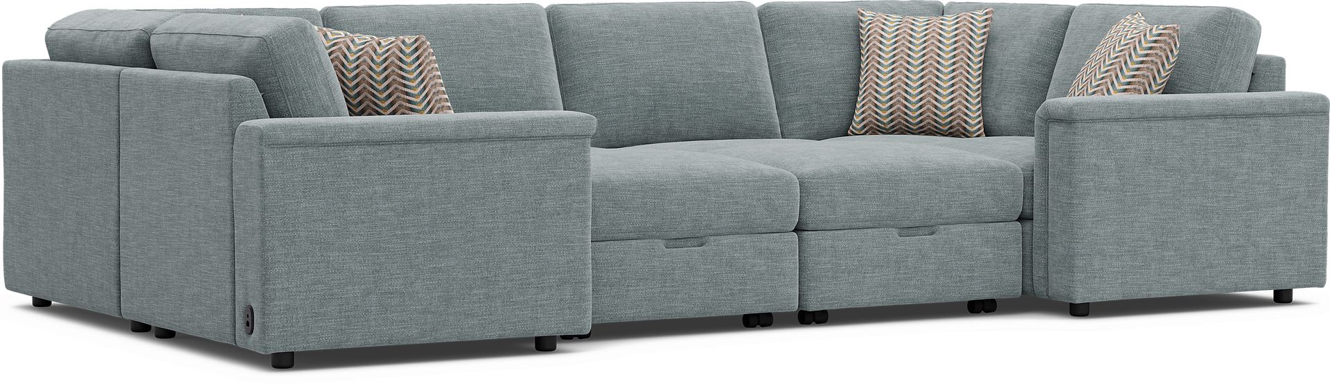 Tempo Modular Blue 8 Pc Sectional - Image 1