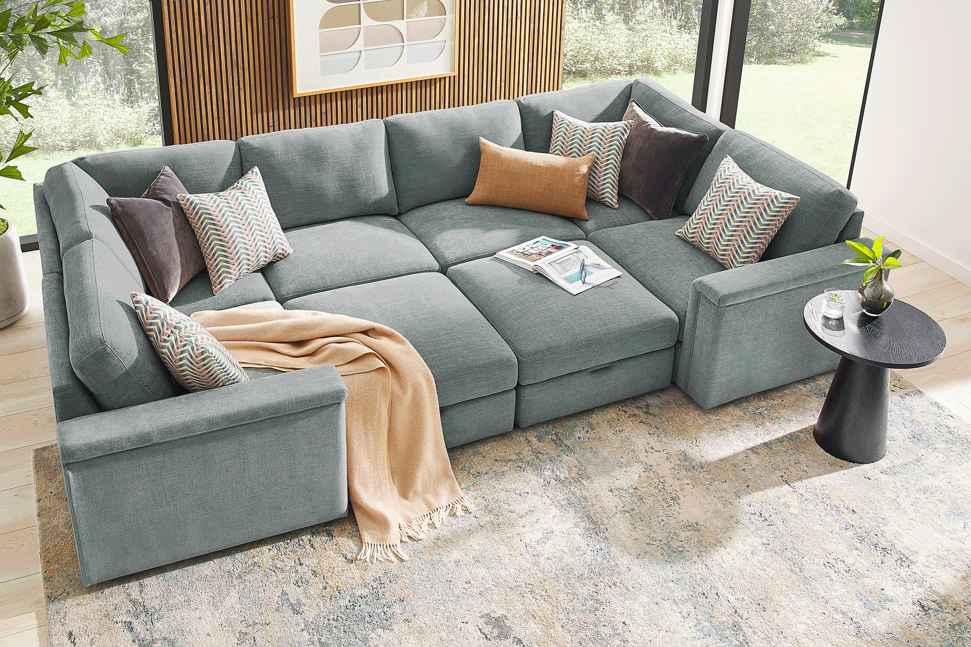 Tempo Modular Blue 8 Pc Sectional - Image 2