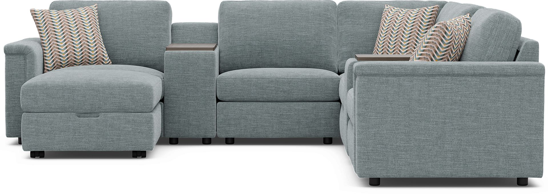 Tempo Modular Blue 8 Pc Sectional - Image 3
