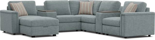Tempo Modular Blue 8 Pc Sectional - Thumbnail - Image 1