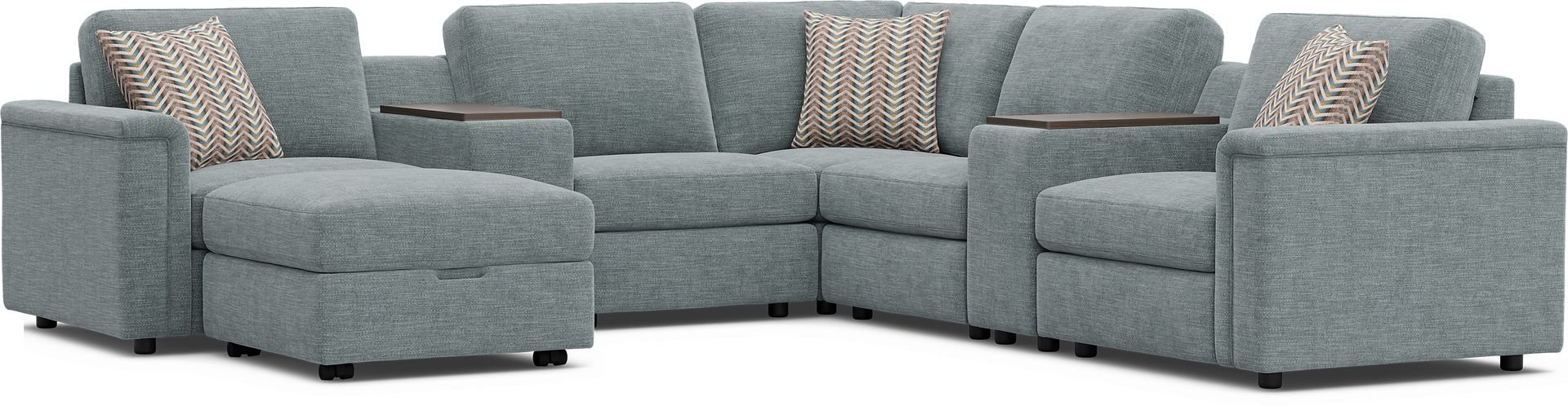 Tempo Modular Blue 8 Pc Sectional - Image 1