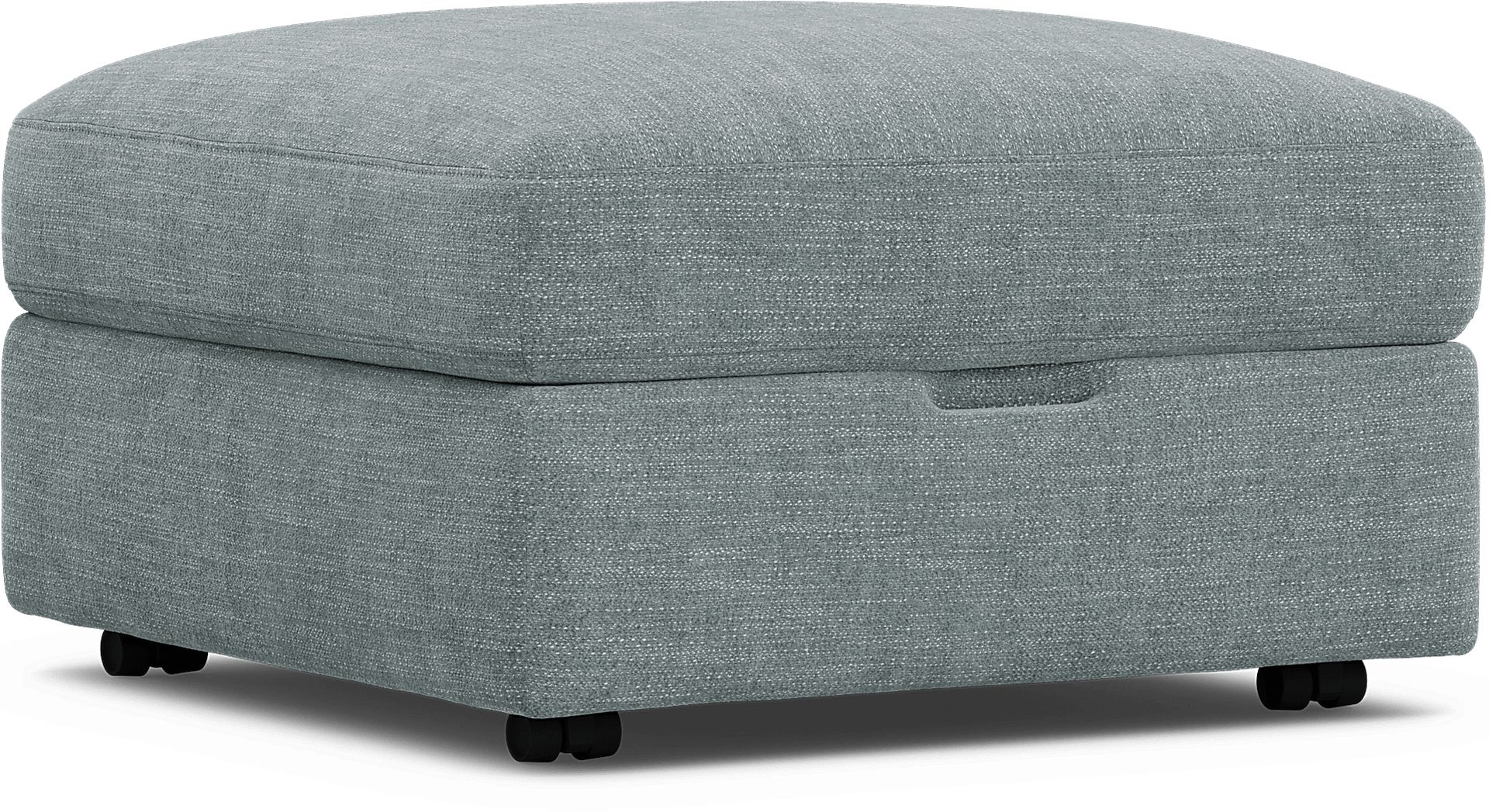 Tempo Modular Blue Storage Bumper Ottoman - Image 1