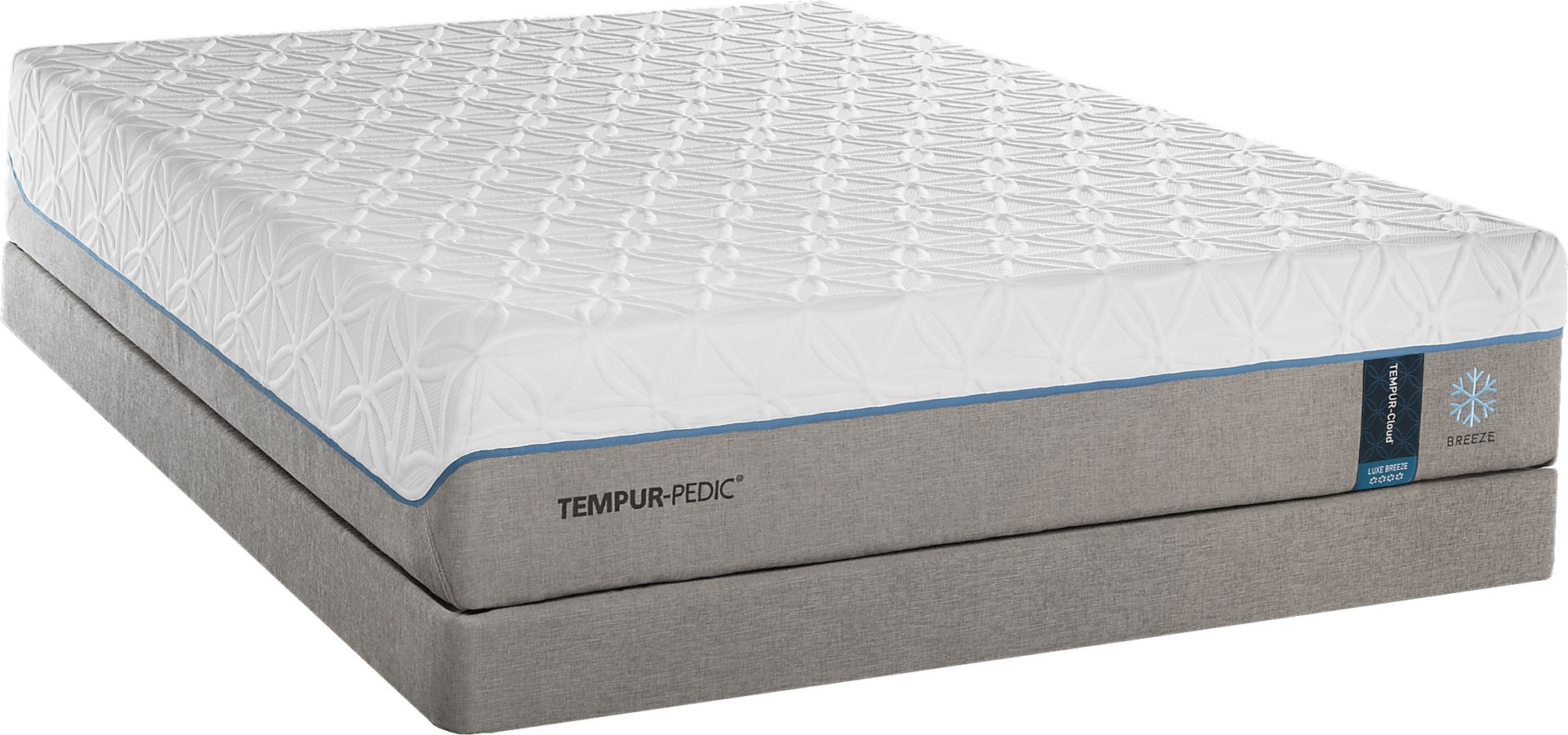 TEMPUR-Cloud Luxe Breeze Low Profile Queen Mattress Set - Image 1