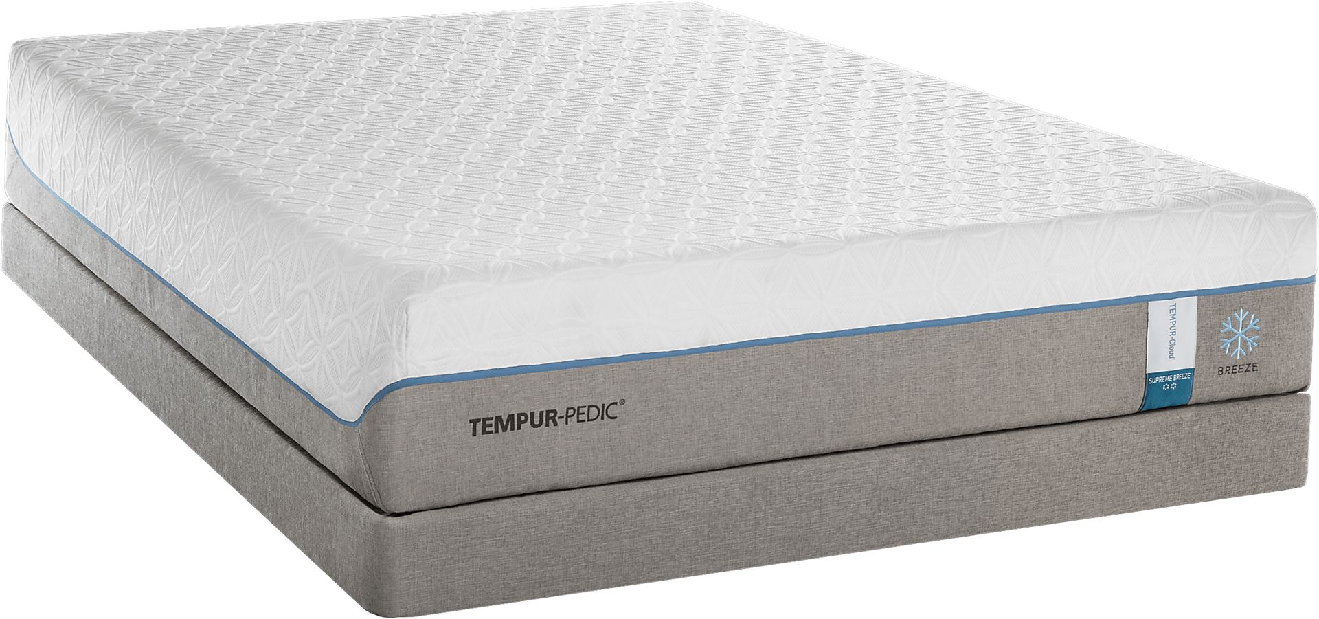 TEMPUR-Cloud Supreme Breeze Low Profile Queen Mattress Set - Image 1