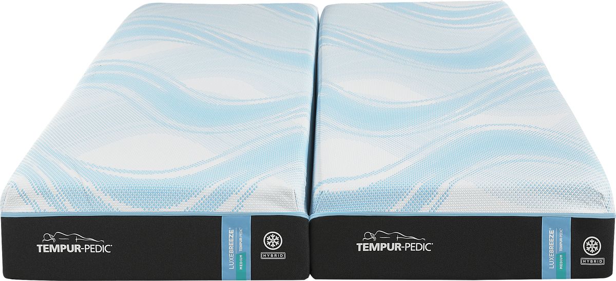 TempurPedic Luxebreeze 2.0 Medium Hybrid Split King Mattress Rooms to Go