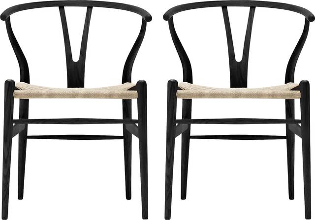 Tenefis Black Dining Chair, Set of 2 - Thumbnail - Image 1