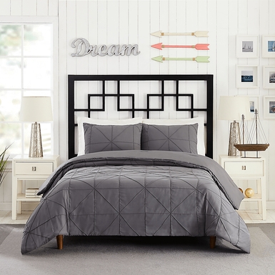 Tennystone Dark Gray Full/Queen 3 Pc Comforter Set