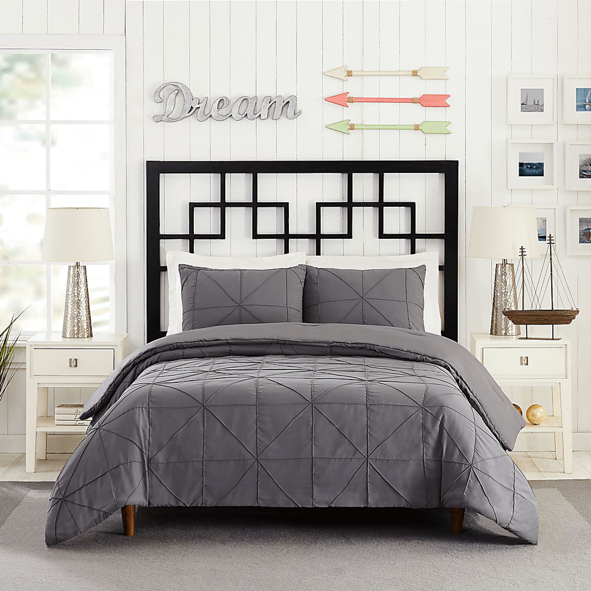 Tennystone Dark Gray Full/Queen 3 Pc Comforter Set - Image 1