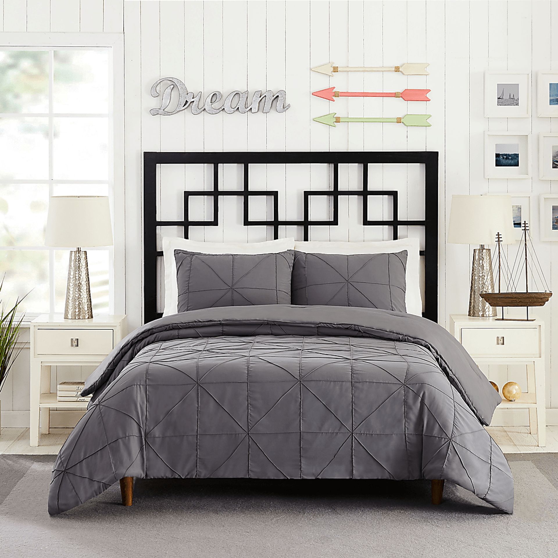 Tennystone Dark Gray King 3 Pc Comforter Set - Image 1