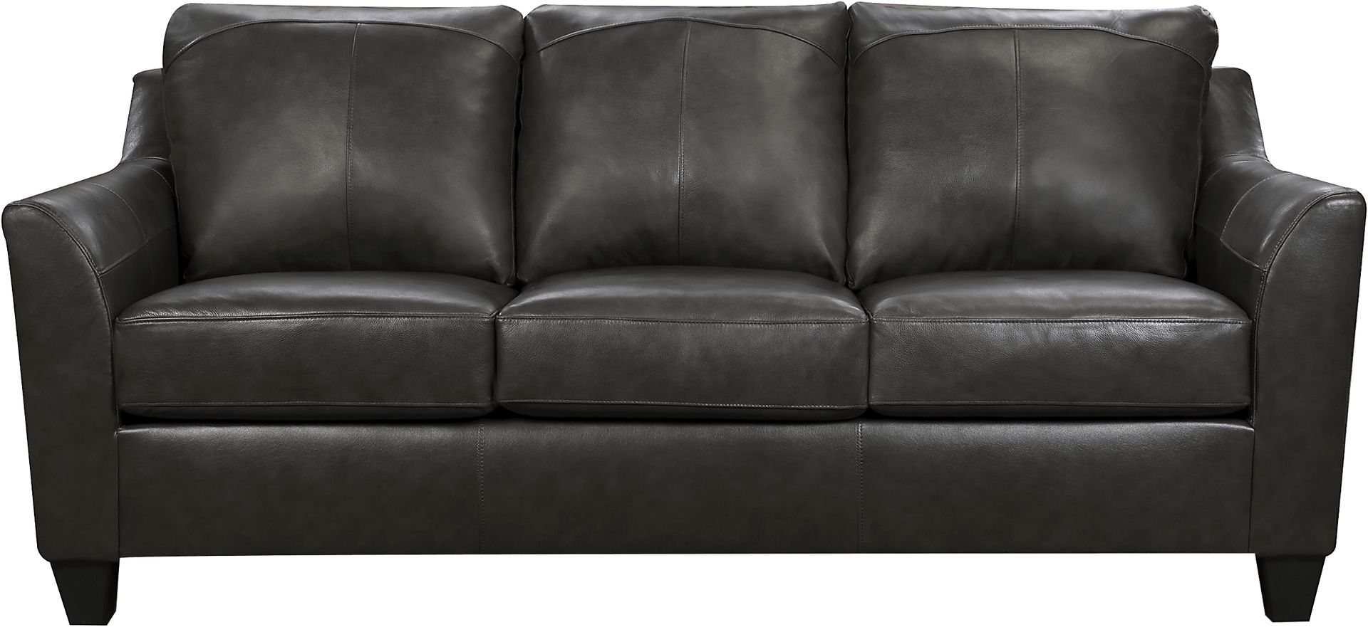 Teramo Ash Gray Leather Sofa - Image 1