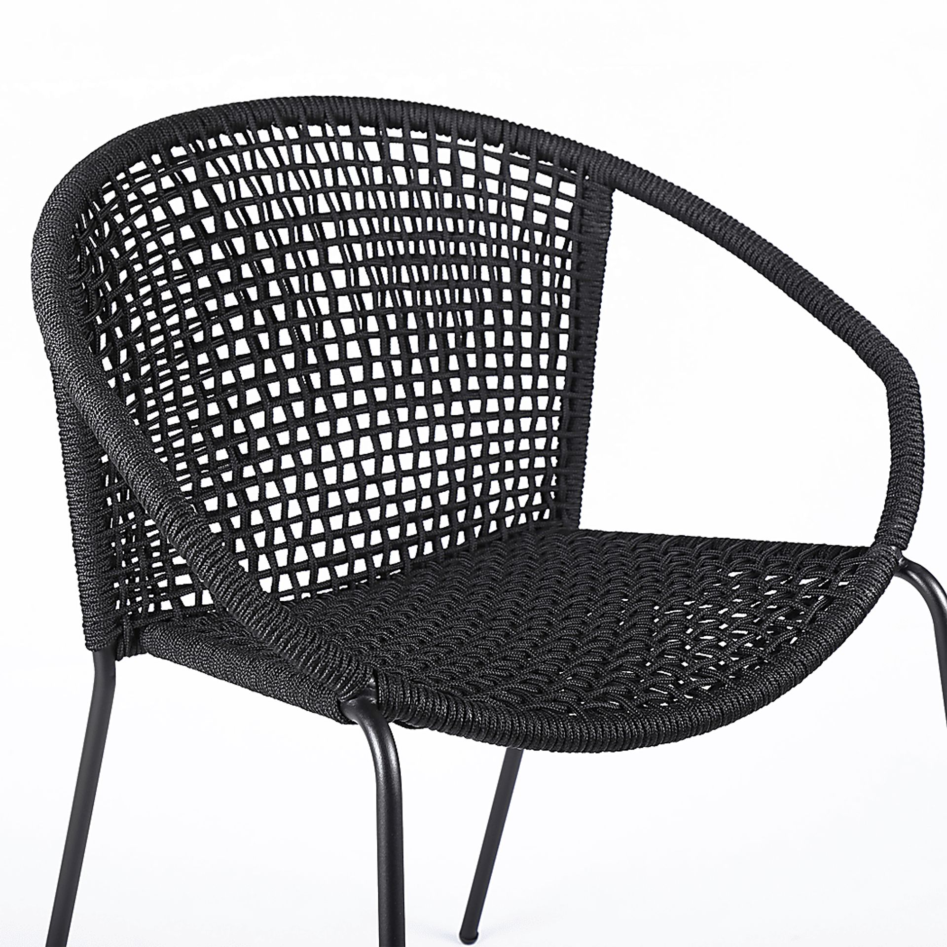 Terela Black Outdoor Arm Chair, Set of 2 - Image 5