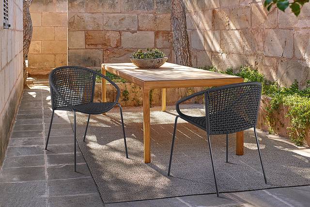 Terela Black Outdoor Arm Chair, Set of 2 - Thumbnail - Image 8
