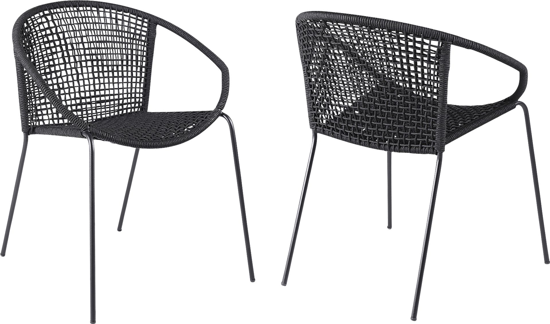 Terela Black Outdoor Arm Chair, Set of 2 - Image 1