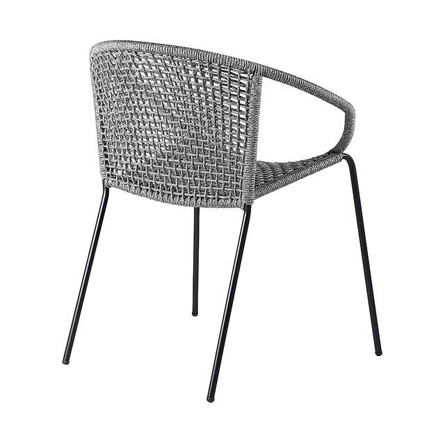 Terela Gray Outdoor Arm Chair, Set of 2 - Thumbnail - Image 3