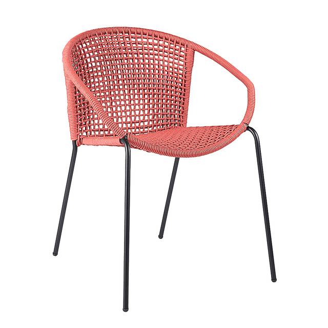 Terela Red Outdoor Arm Chair, Set of 2 - Thumbnail - Image 2