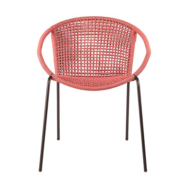 Terela Red Outdoor Arm Chair, Set of 2 - Thumbnail - Image 4