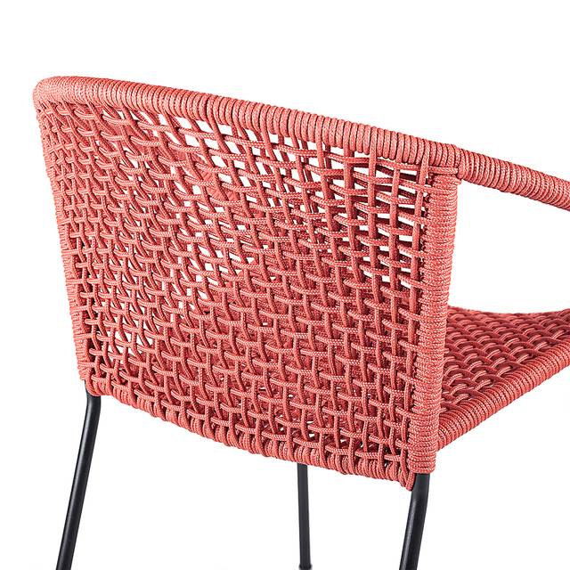 Terela Red Outdoor Arm Chair, Set of 2 - Thumbnail - Image 6