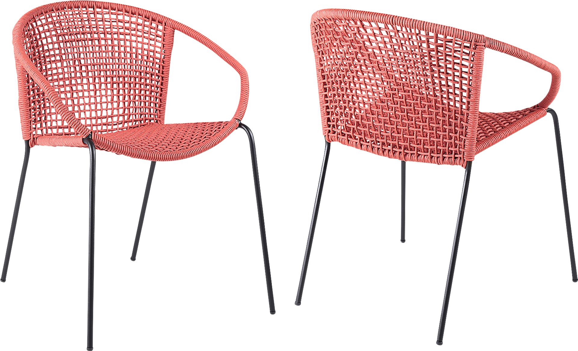 Terela Red Outdoor Arm Chair, Set of 2 - Image 1