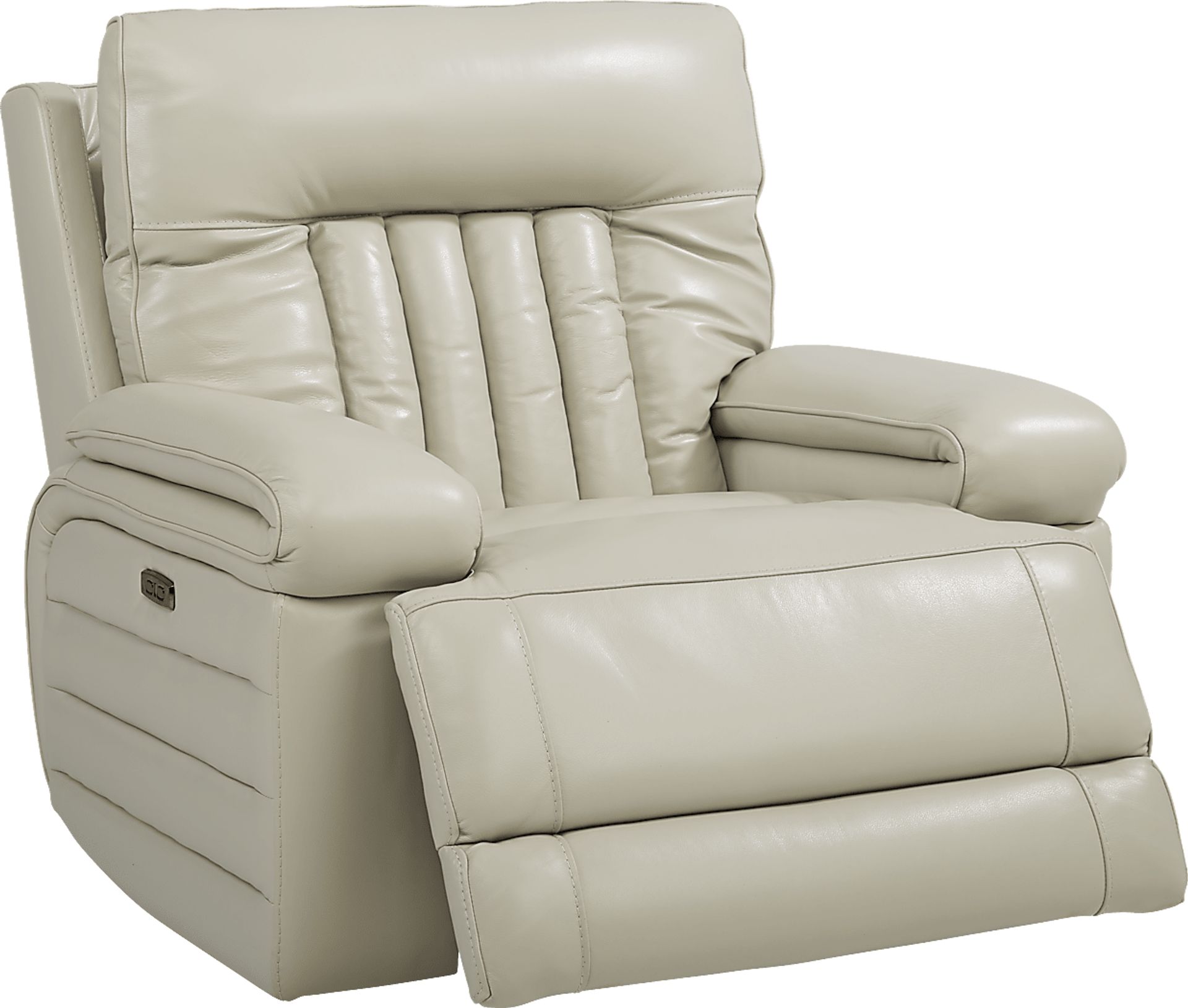 Terenzo Beige Leather Dual Power Recliner - Image 2