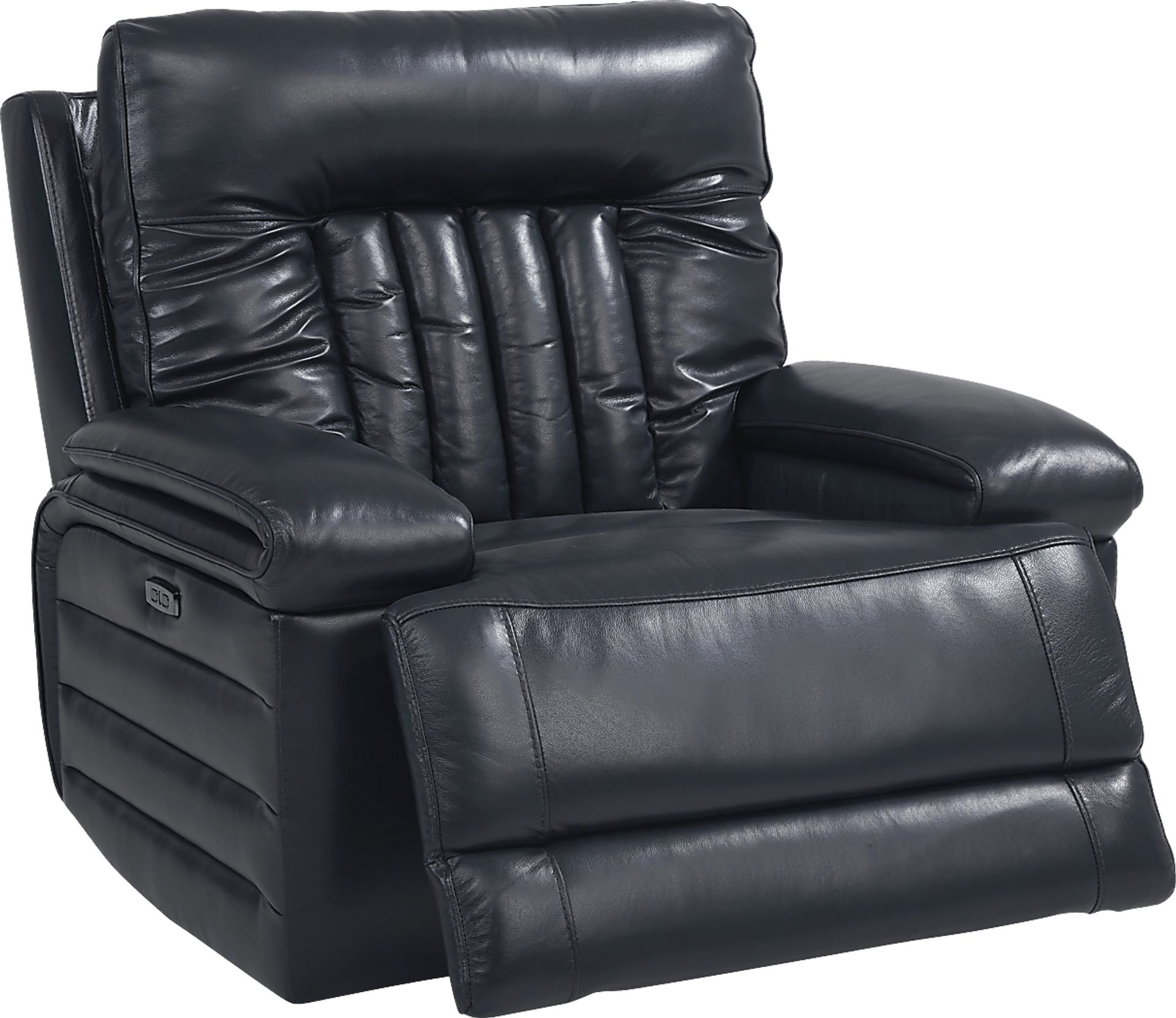 Terenzo Blue Leather Dual Power Recliner - Image 2