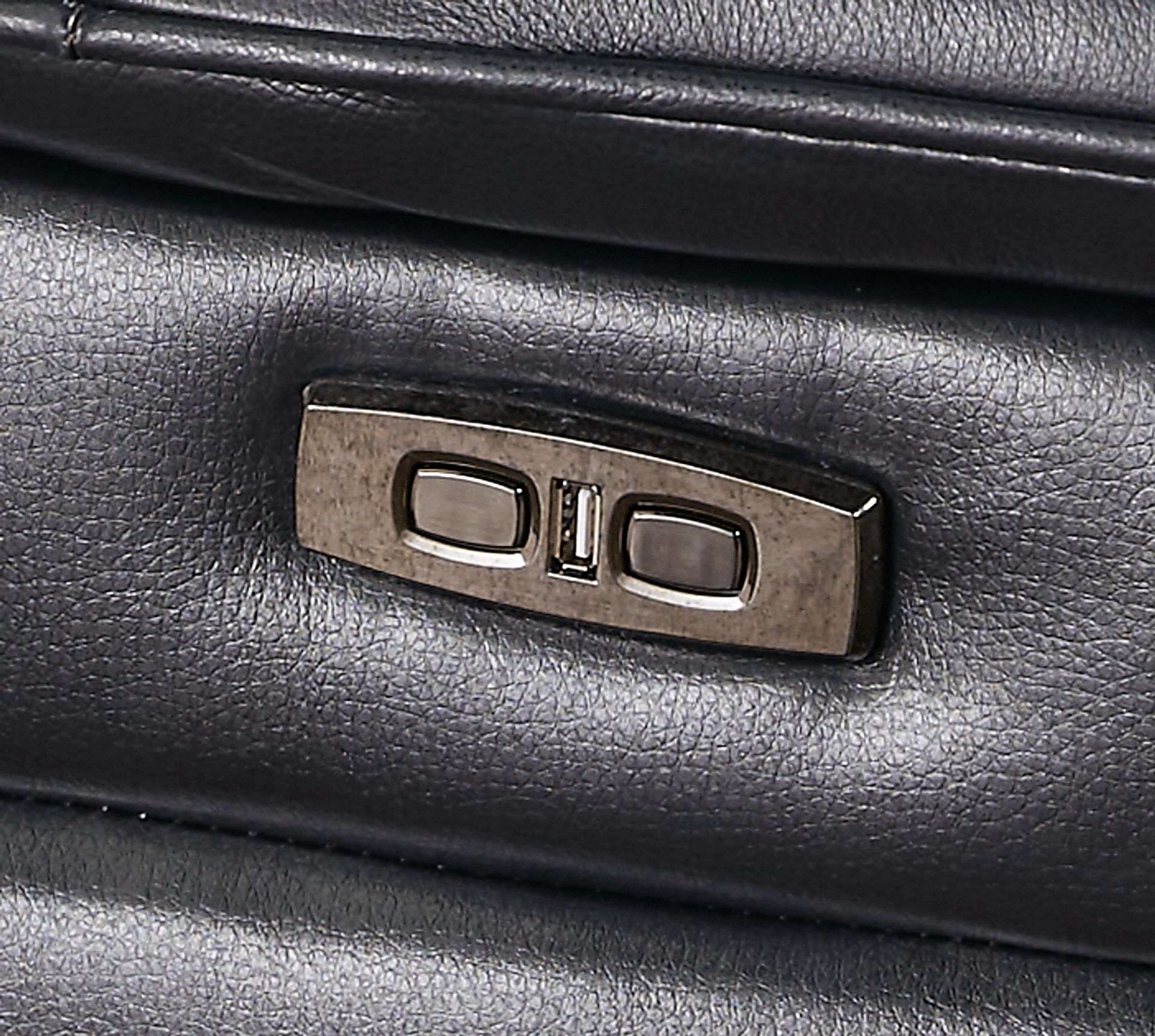 Terenzo Blue Leather Dual Power Recliner - Image 3