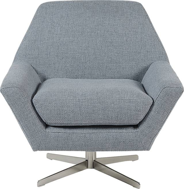 Teresina Blue Accent Swivel Chair - Thumbnail - Image 2