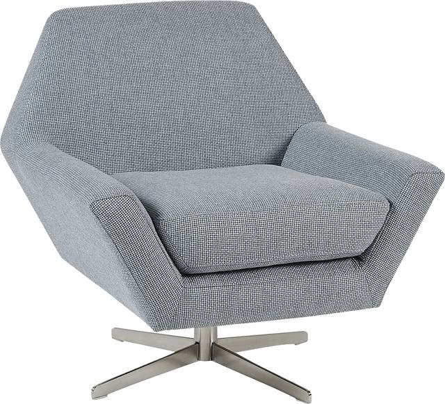 Teresina Blue Accent Swivel Chair - Thumbnail - Image 1