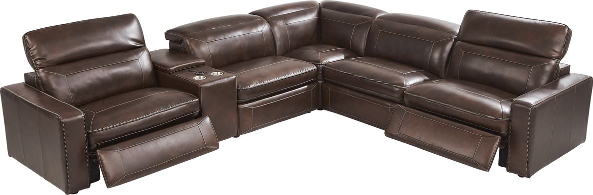 Terralinia 9 Pc Leather Dual Power Reclining Sectional Living Room