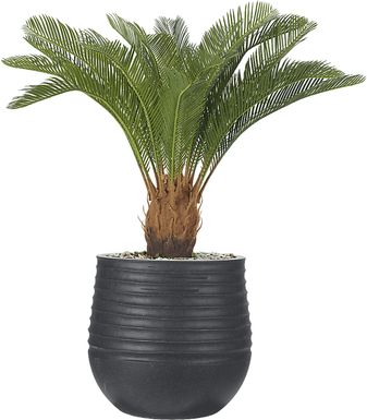 Terralis 38 in. Green UV Artificial Palm Plant in Black Planter