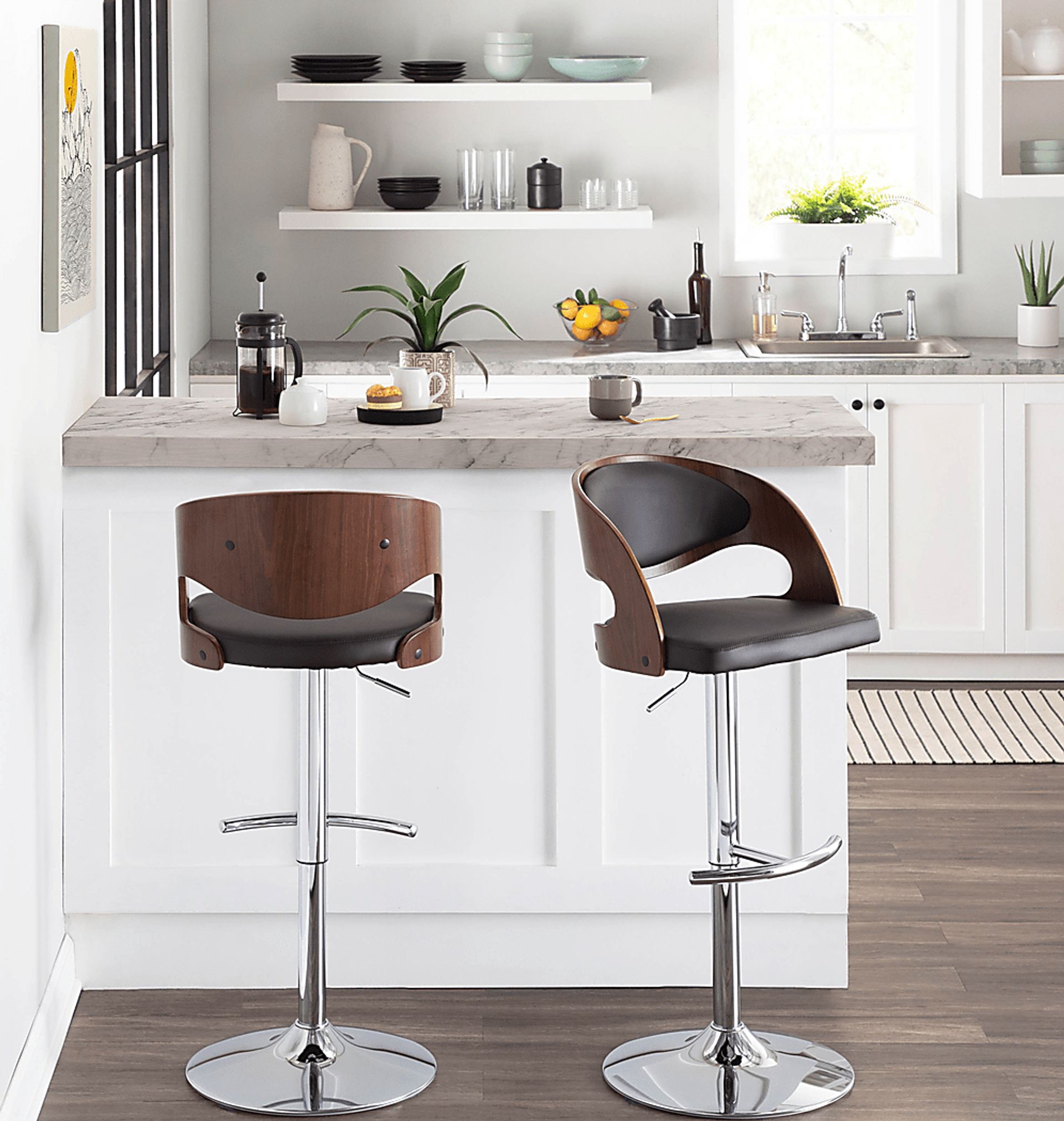 Tescord Brown Adjustable Barstool, Set of 2 - Image 3